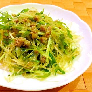 水菜とそぼろの中華風春雨サラダ